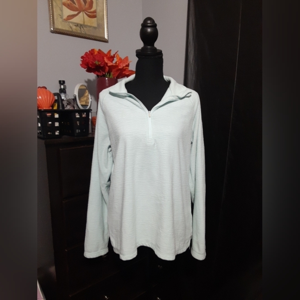 Eddie Bauer Women's Sweater Quarter Zip PullOver Mint Color Size Large